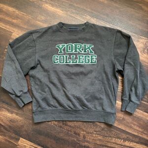 Jansport York College Spartans Crewneck Sweatshirt Sz Large‎ L Green Grey